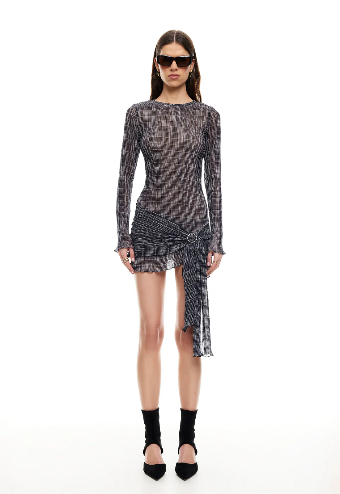 1504-ford-mini-dress-noir-plaid-1.webp FORD MINI DRESS - NOIR PLAID