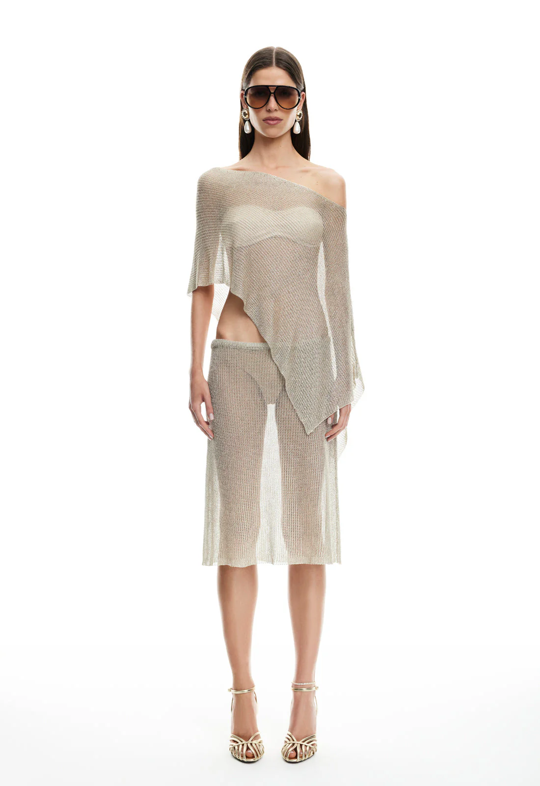 LUMINOUS MIDI SKIRT - TOPAZ