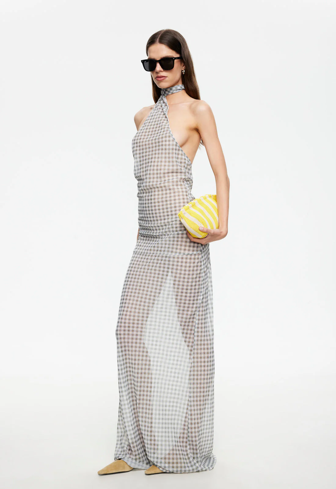 LUX MAXI DRESS - SKY CHECK