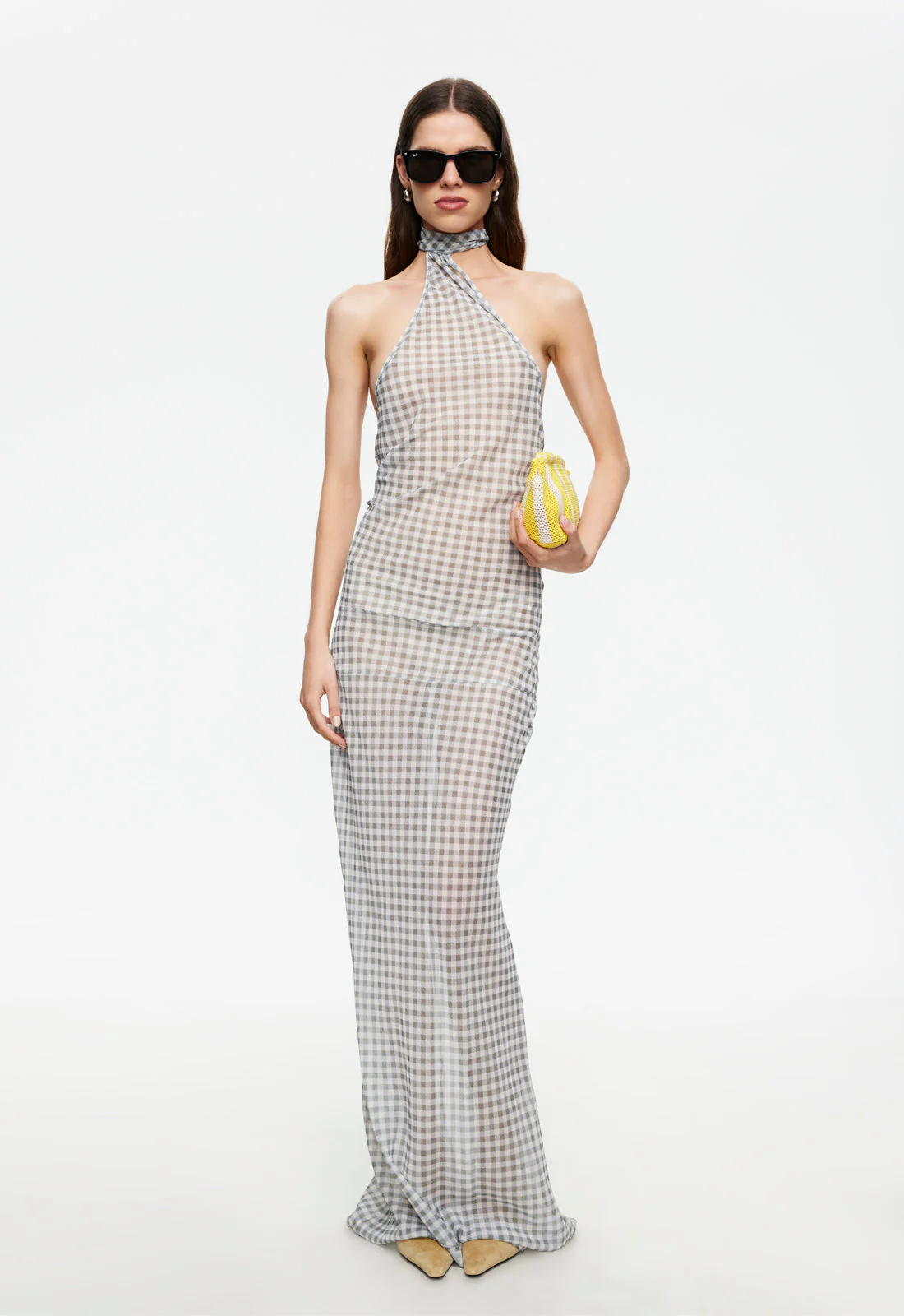 LUX MAXI DRESS - SKY CHECK