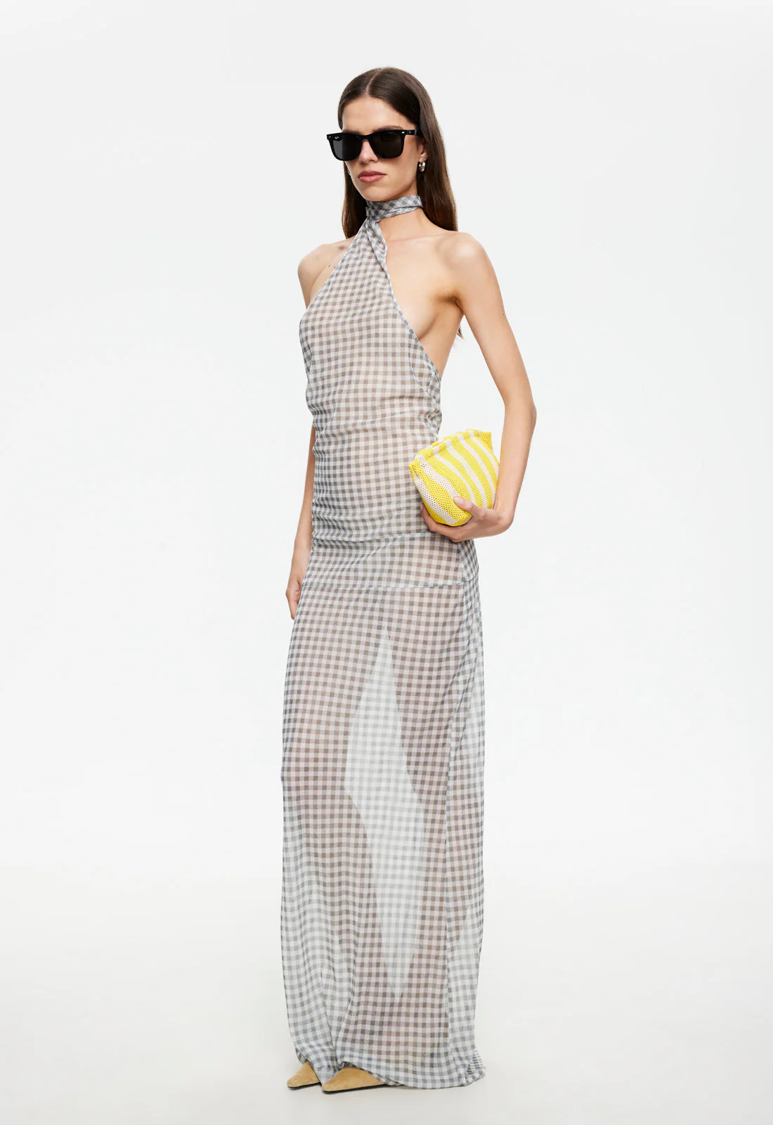 LUX MAXI DRESS - SKY CHECK