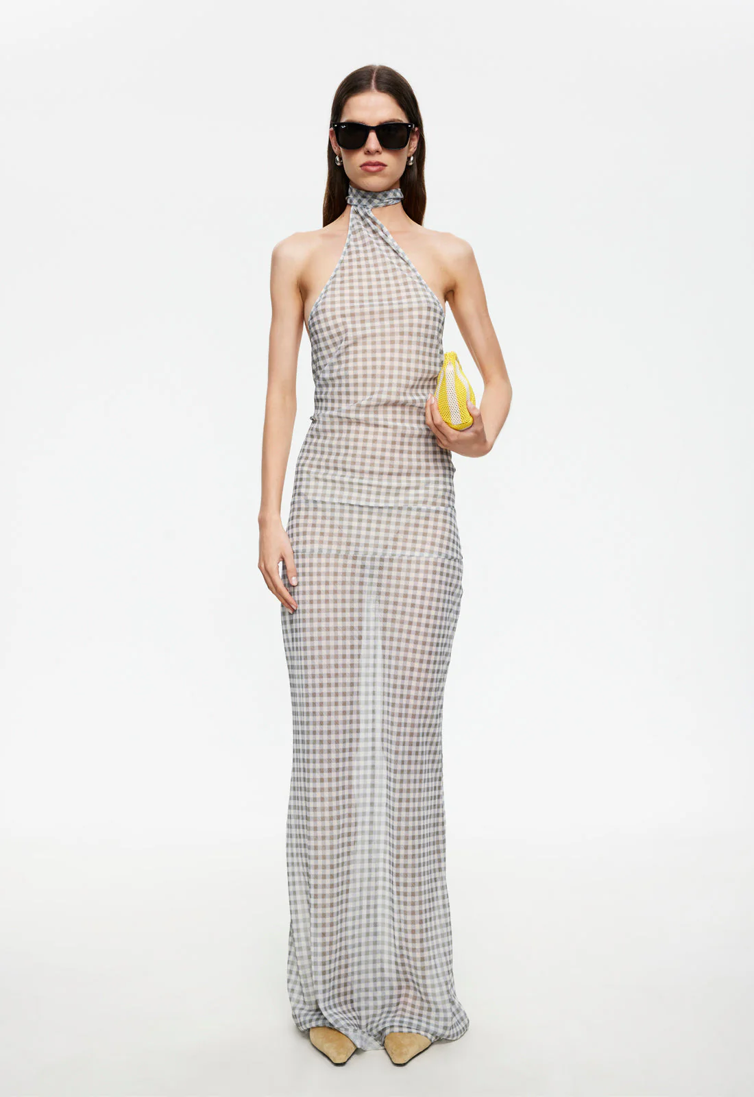 LUX MAXI DRESS - SKY CHECK