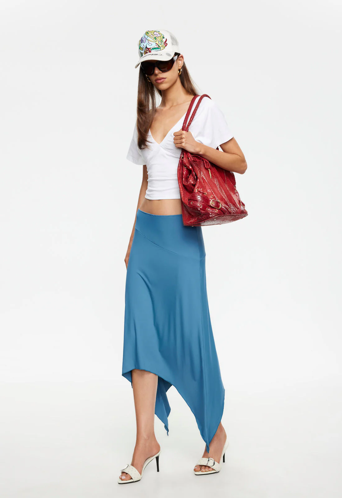 TROPHY MIDI SKIRT - CERULEAN
