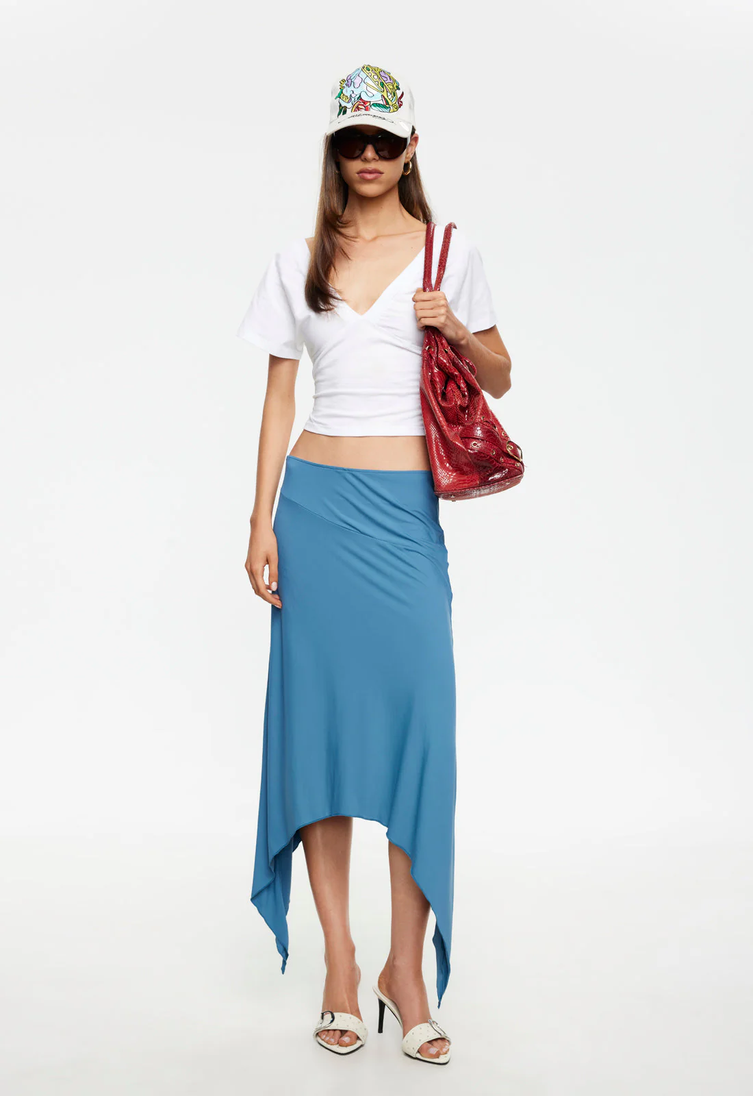 TROPHY MIDI SKIRT - CERULEAN