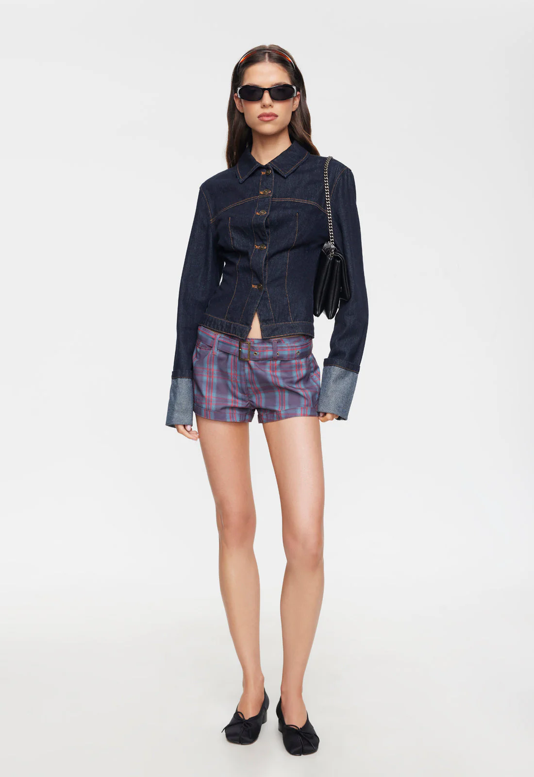 AFTERGLOW MINI SHORT - JADE PLAID